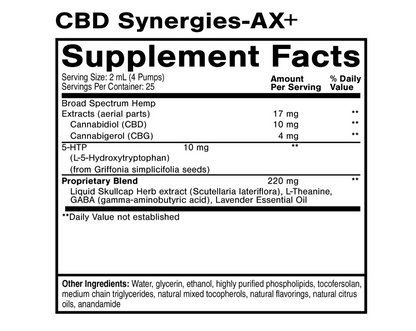 CBD Synergies-AX+ Calming Formula